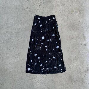 Vintage black floral maxi skirt